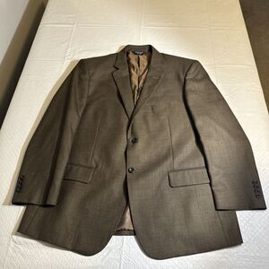 Pronto Uomo Couture Blazer Men Brown Plaid Wool Classic Career Sport‎ Coat